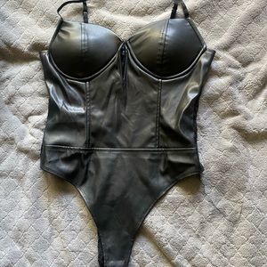 S:Brand NWT Faux Leather Bodysuit w/ lace backing from Fashion Nova.